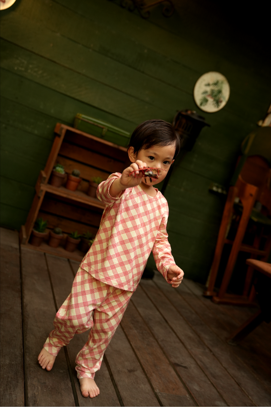 Ottie & Ollie Long Pyjamas Set in Ember Weave
