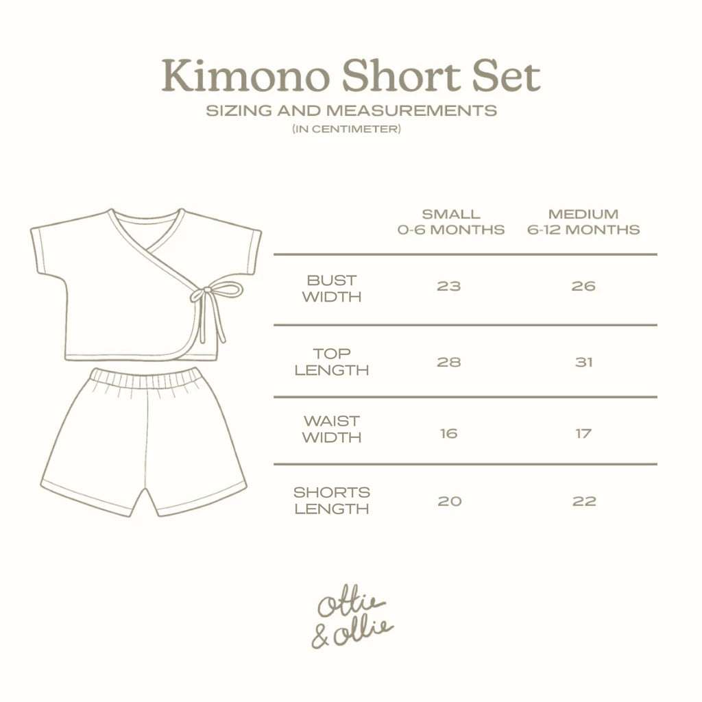Ottie & Ollie Kimono Shorts Set in Purplish Gingham