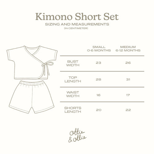Ottie & Ollie Kimono Shorts Set in Bluebell Checks