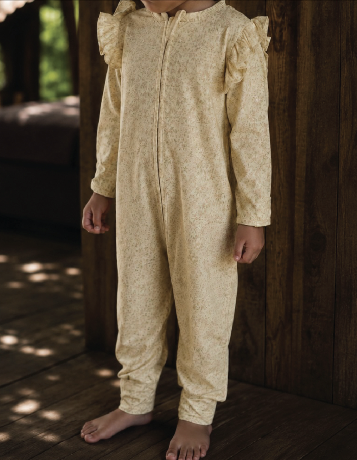 Ottie & Ollie Ruffle Sleepsuit in Quiet Bloom